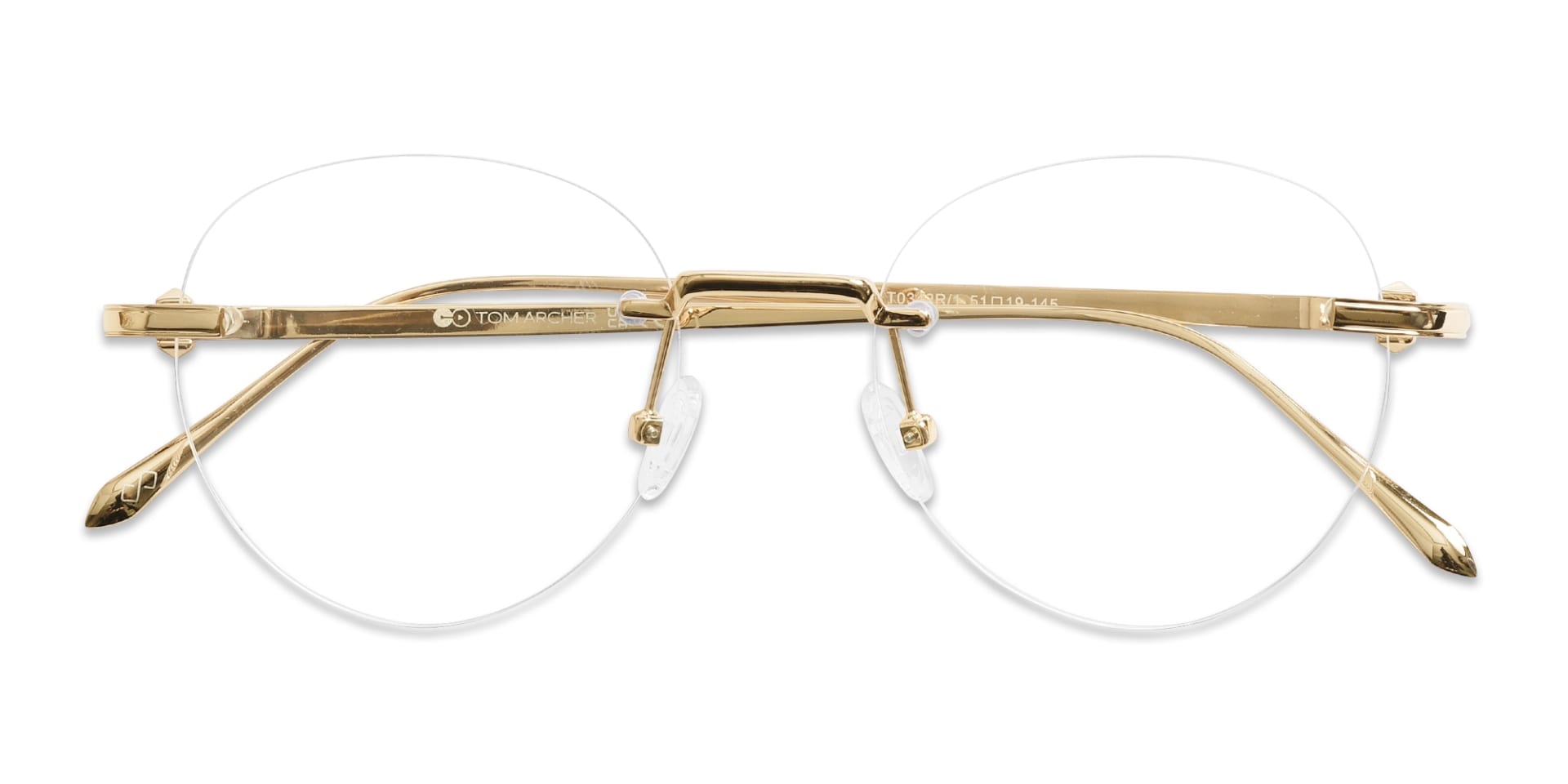 Round Gold Rimless Eyeglasses 6