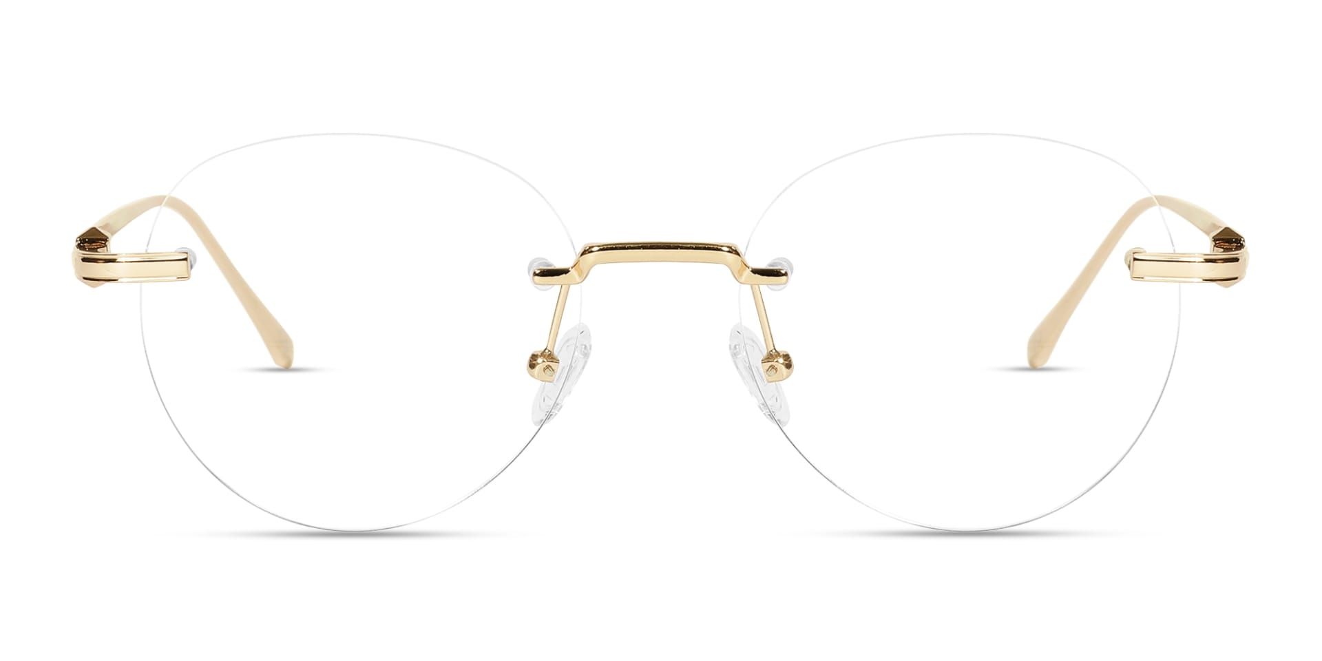 Round Gold Rimless Eyeglasses 1