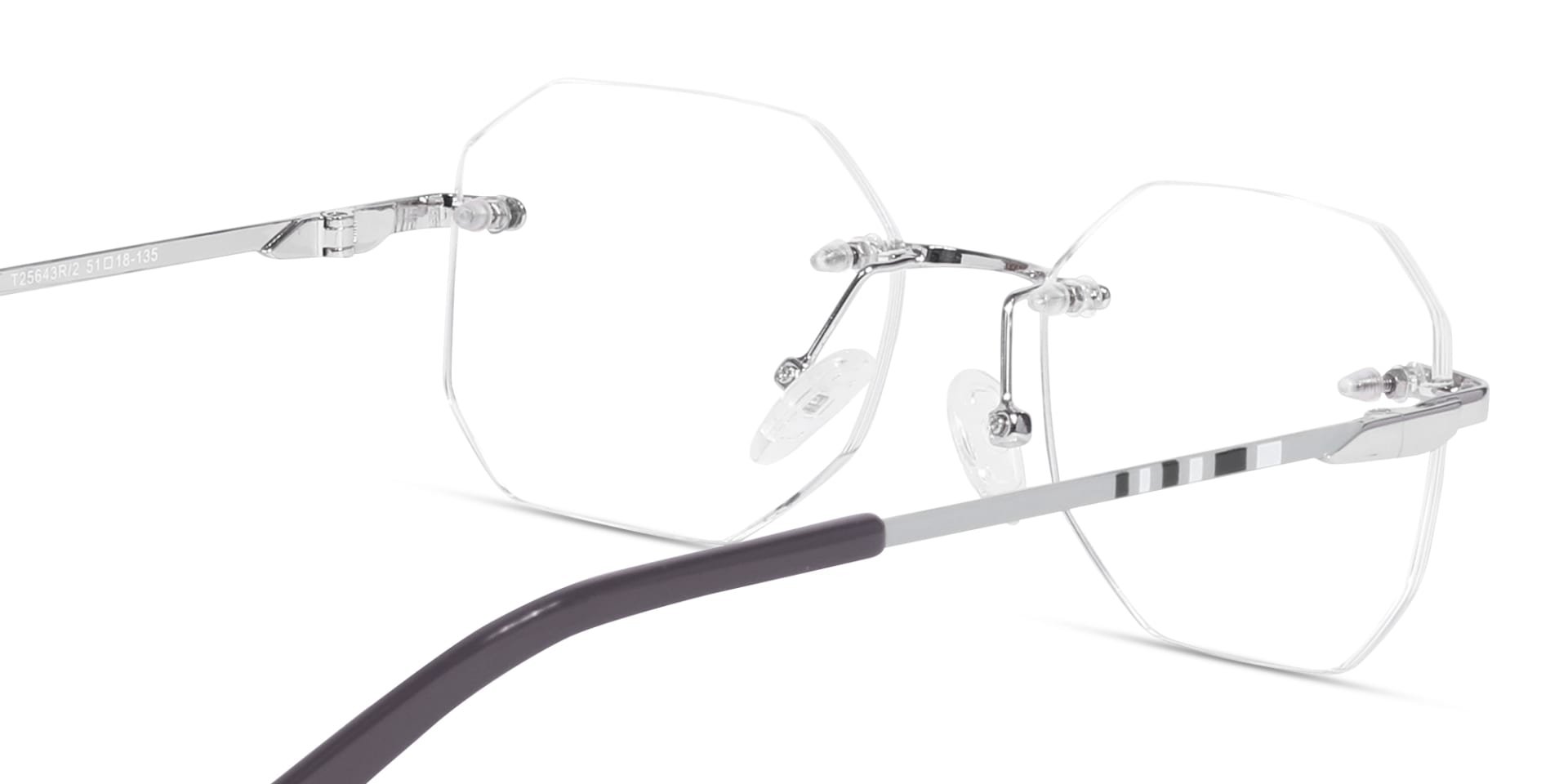 Silver Metal Geometric Rimless Glasses 5
