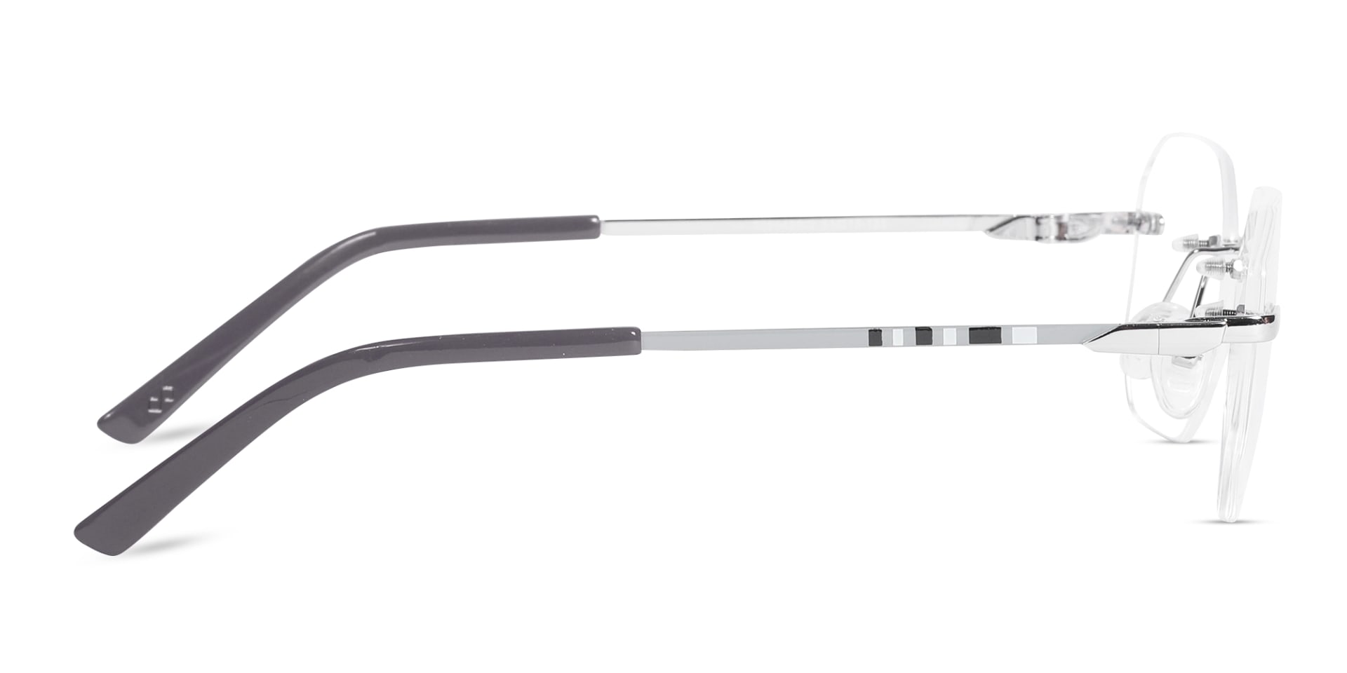 Silver Metal Geometric Rimless Glasses 4