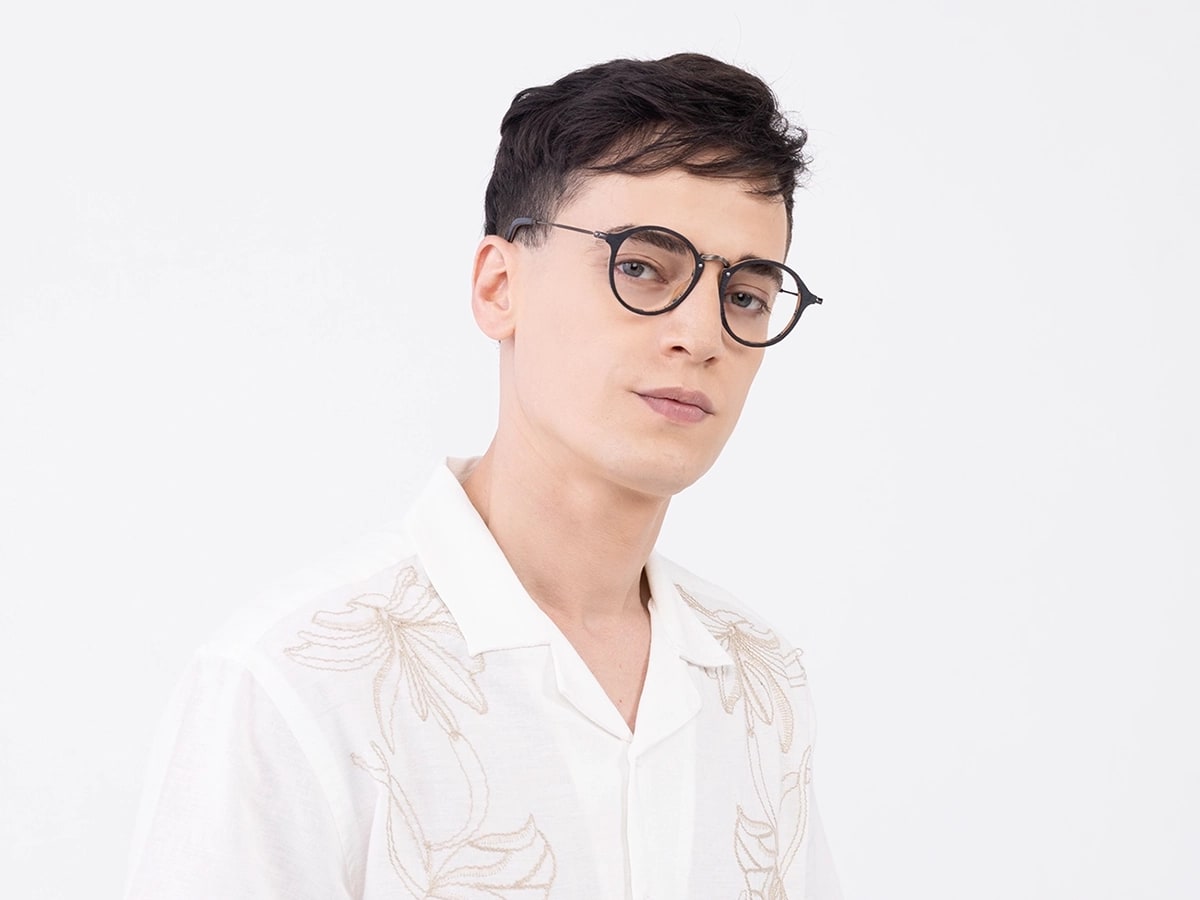 Ebony Gunmetal Wooden Glasses 42