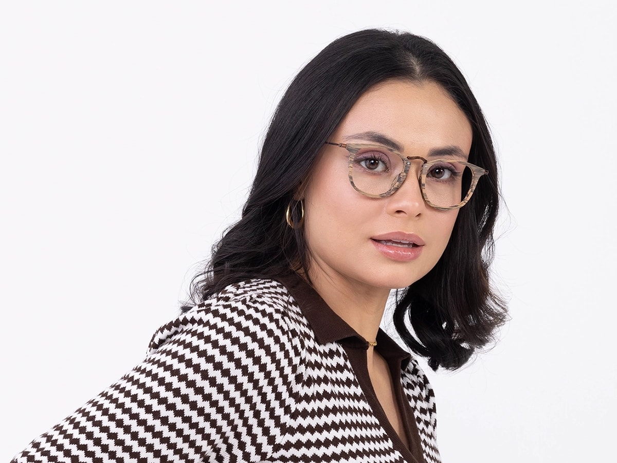 Square wooden spectacle frames 52
