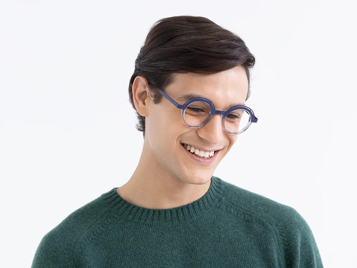 Crystal Clear Denim Blue Glasses 42
