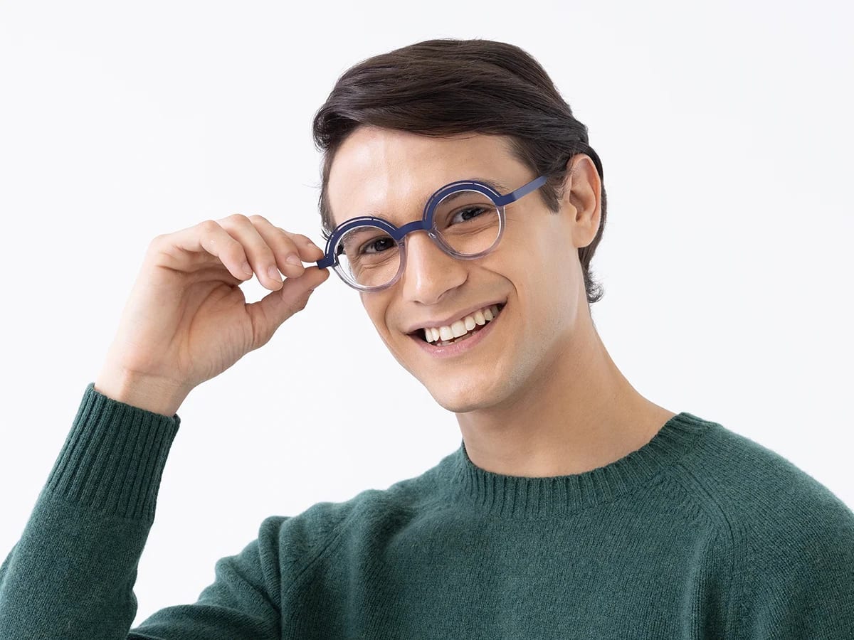Crystal Clear Denim Blue Glasses 43