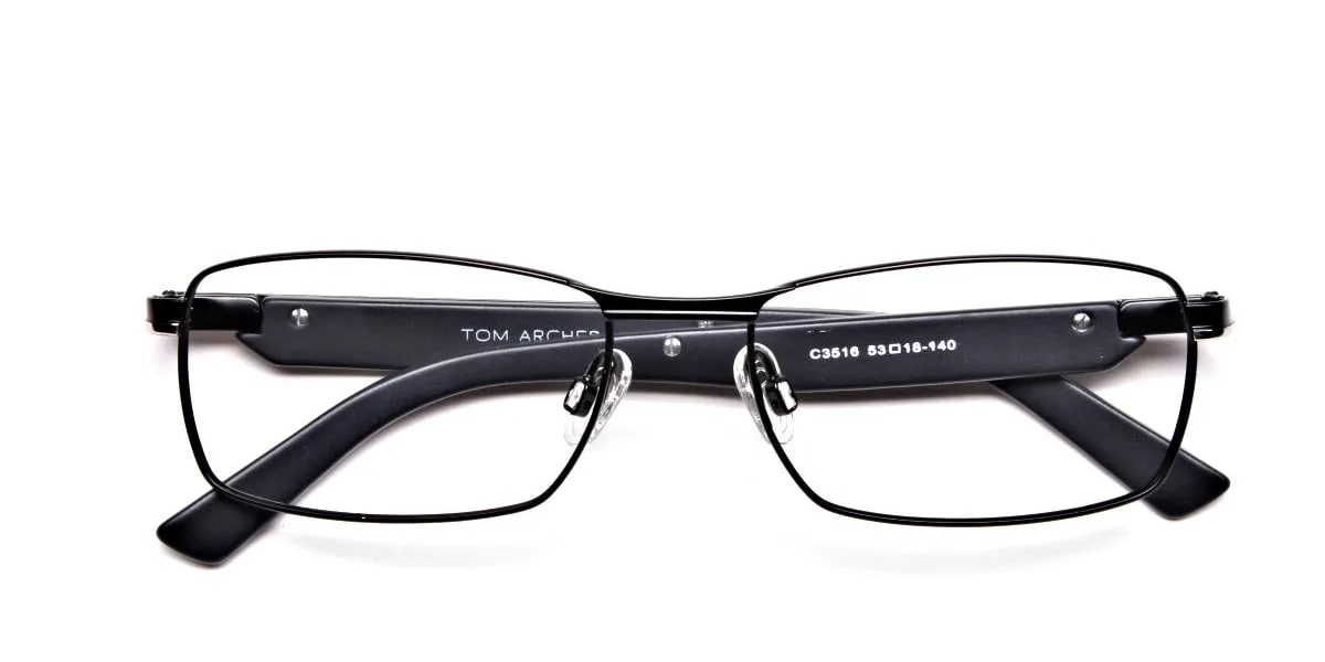 Black Matte Rectangular Glasses -2