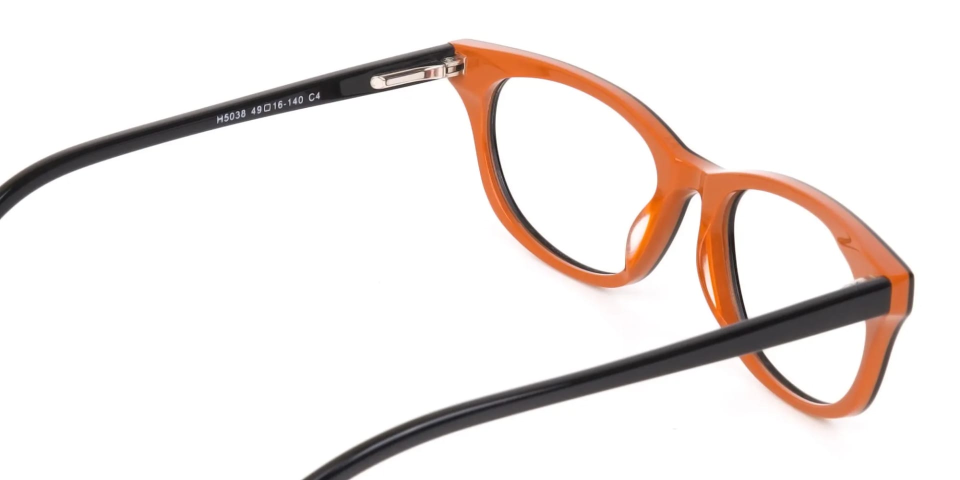 Petite Black and Orange Rectangular Glasses -2