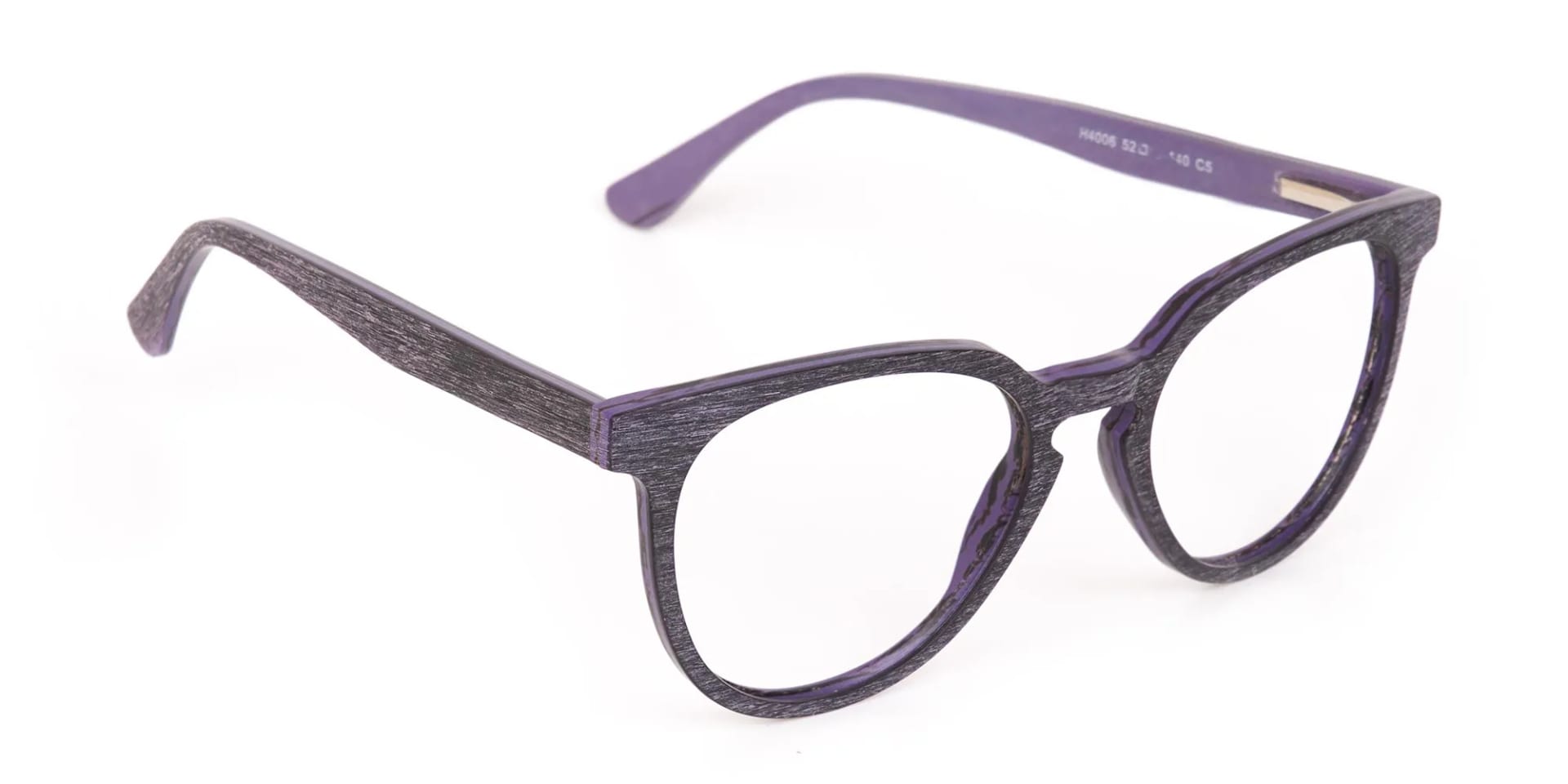 Purple Dark Violet Wood Glasses Frame Unisex-2