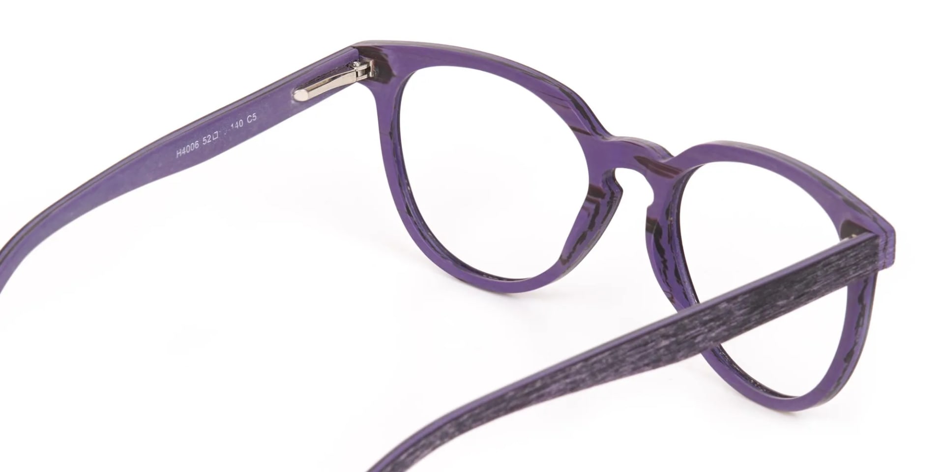 Purple Dark Violet Wood Glasses Frame Unisex-2