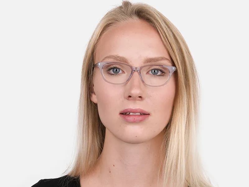 Grey Crystal Rectangular Glasses Unisex-2