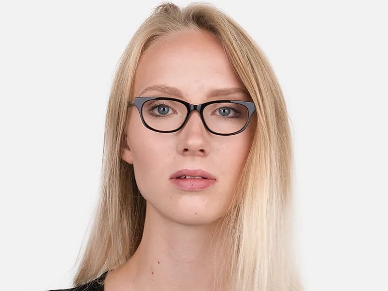 Petite Black and Orange Rectangular Glasses -2