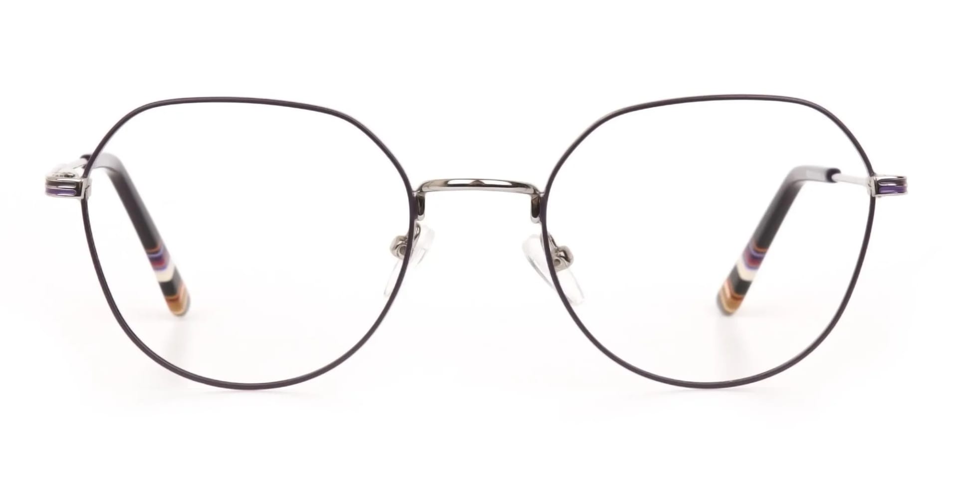 Raisin Purple & Silver Square Metal Glasses-2