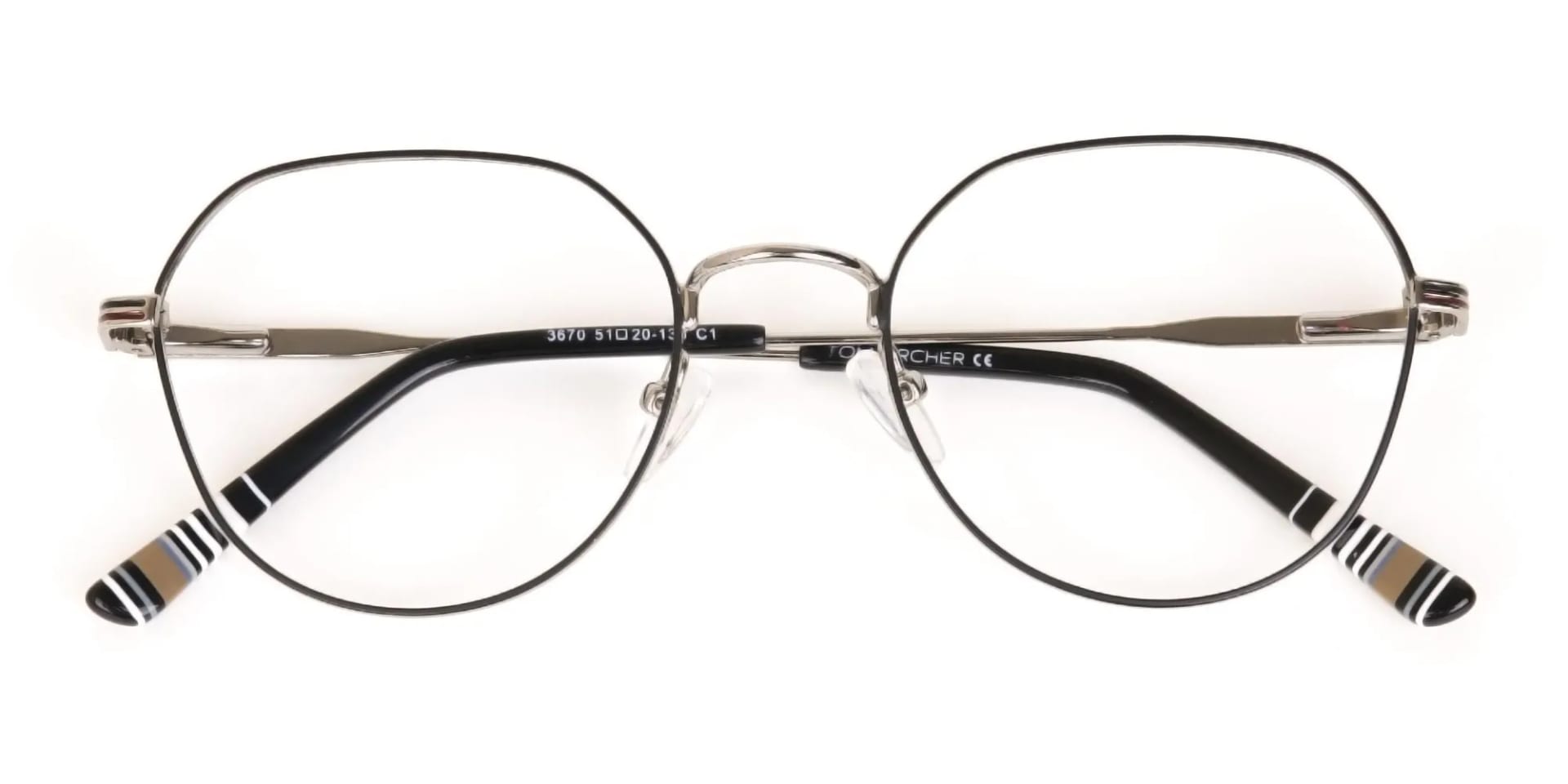 Black & Silver Square Metal Glasses in Full-Rim-2
