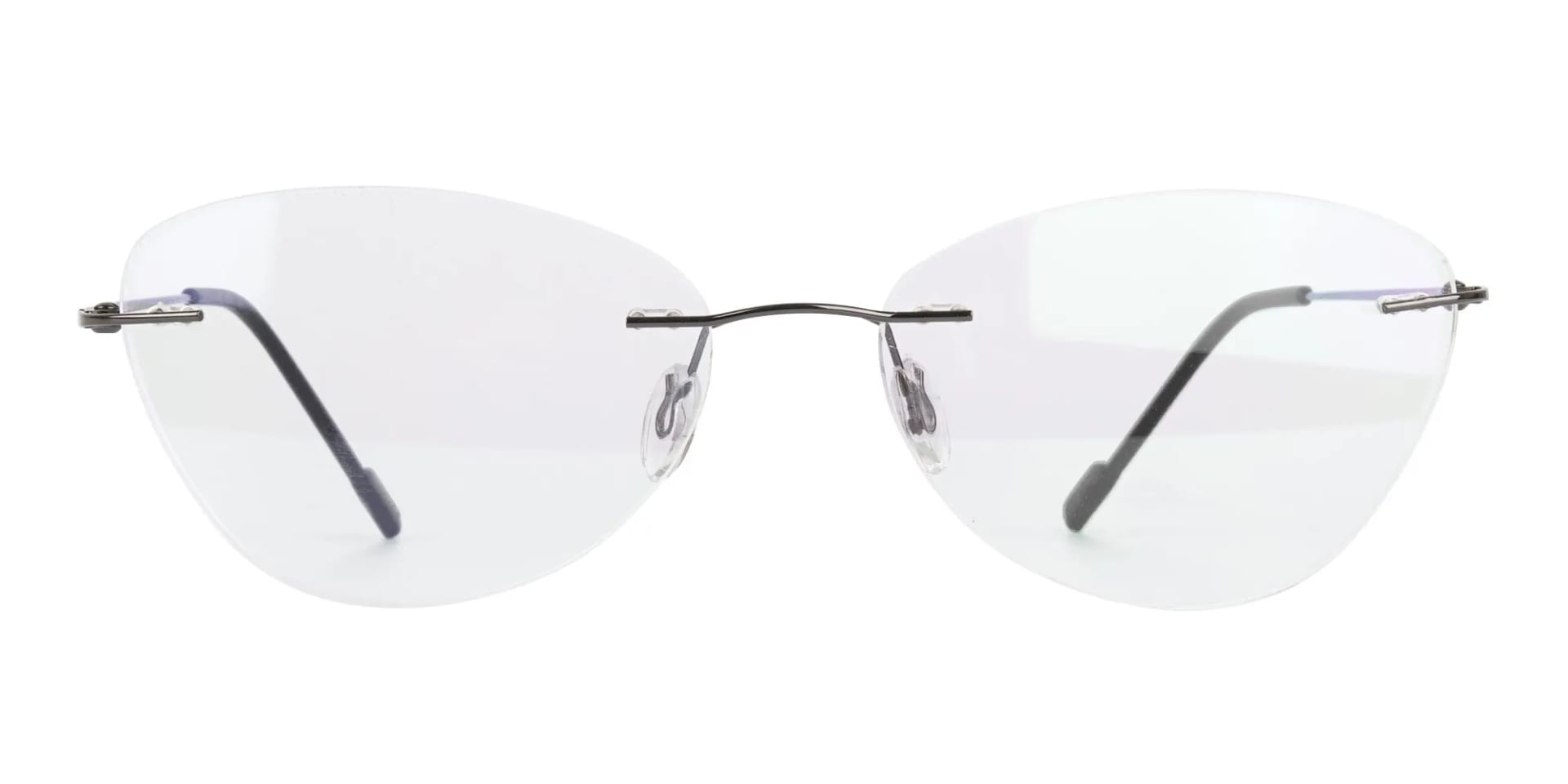 Gunmetal Rimless Cat-Eye Glasses -2