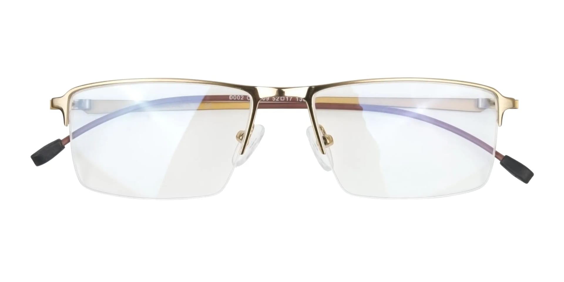 Gold Semi-Rim Glasses with Spring Hinges-2