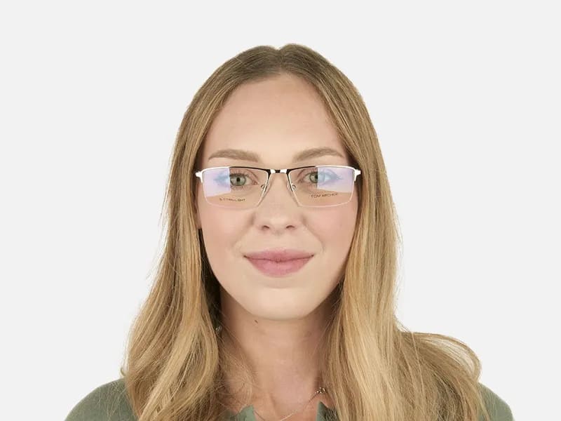 Silver Semi-Rim Rectangle Glasses-02