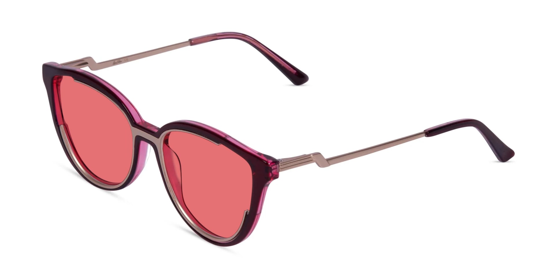 Red Cat Eye Acetate Sunglasses-3