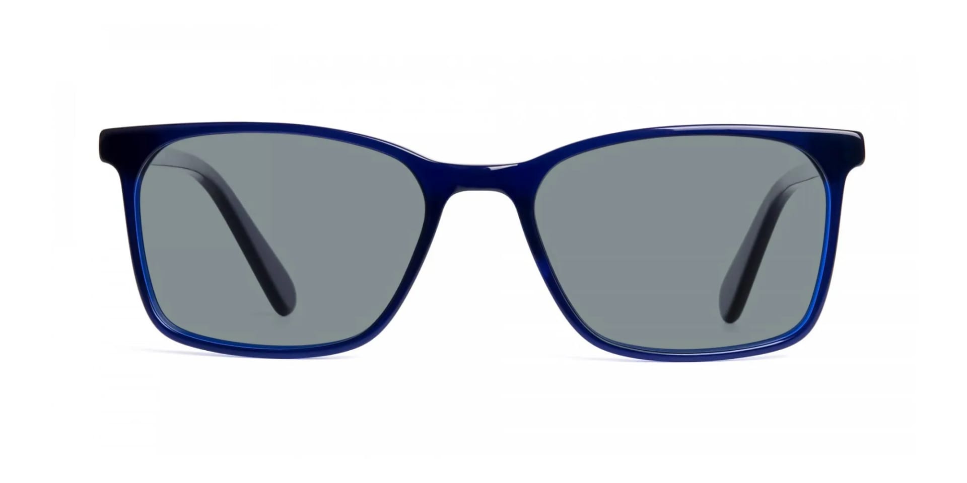 Blue Rimmed Sunglasses With Green Tint-2