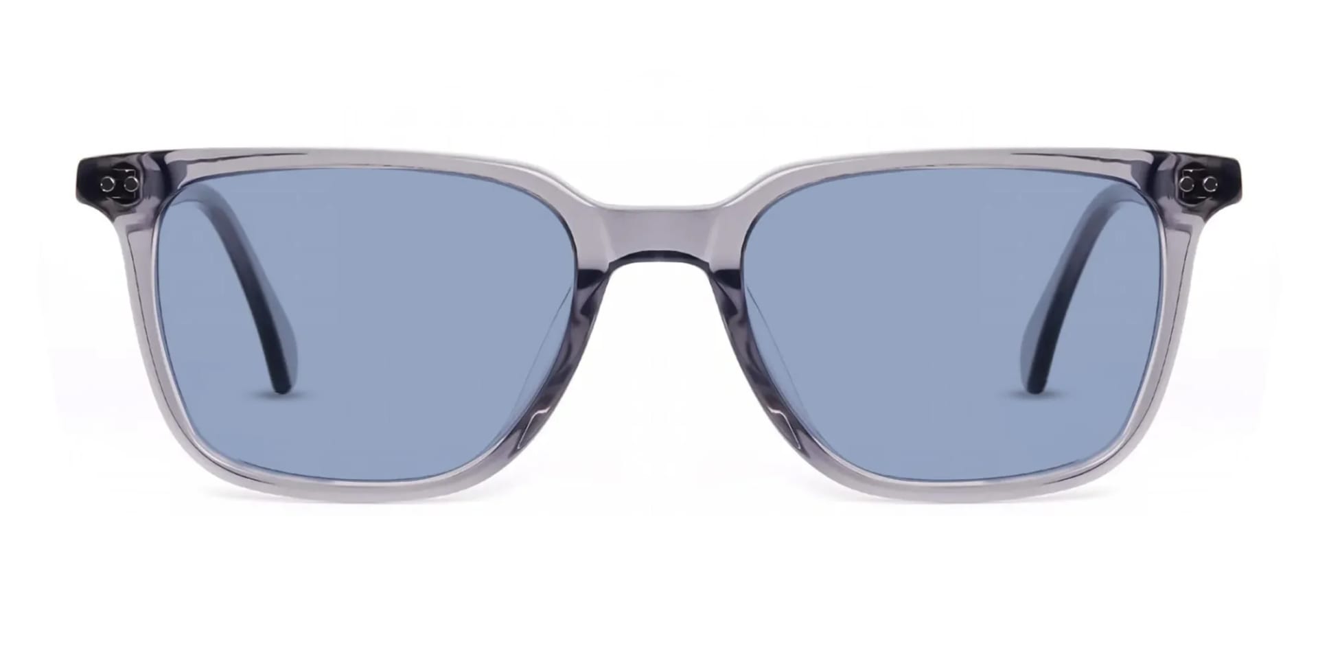 Grey Frame Glasses With Blue Tinted Lenses-2