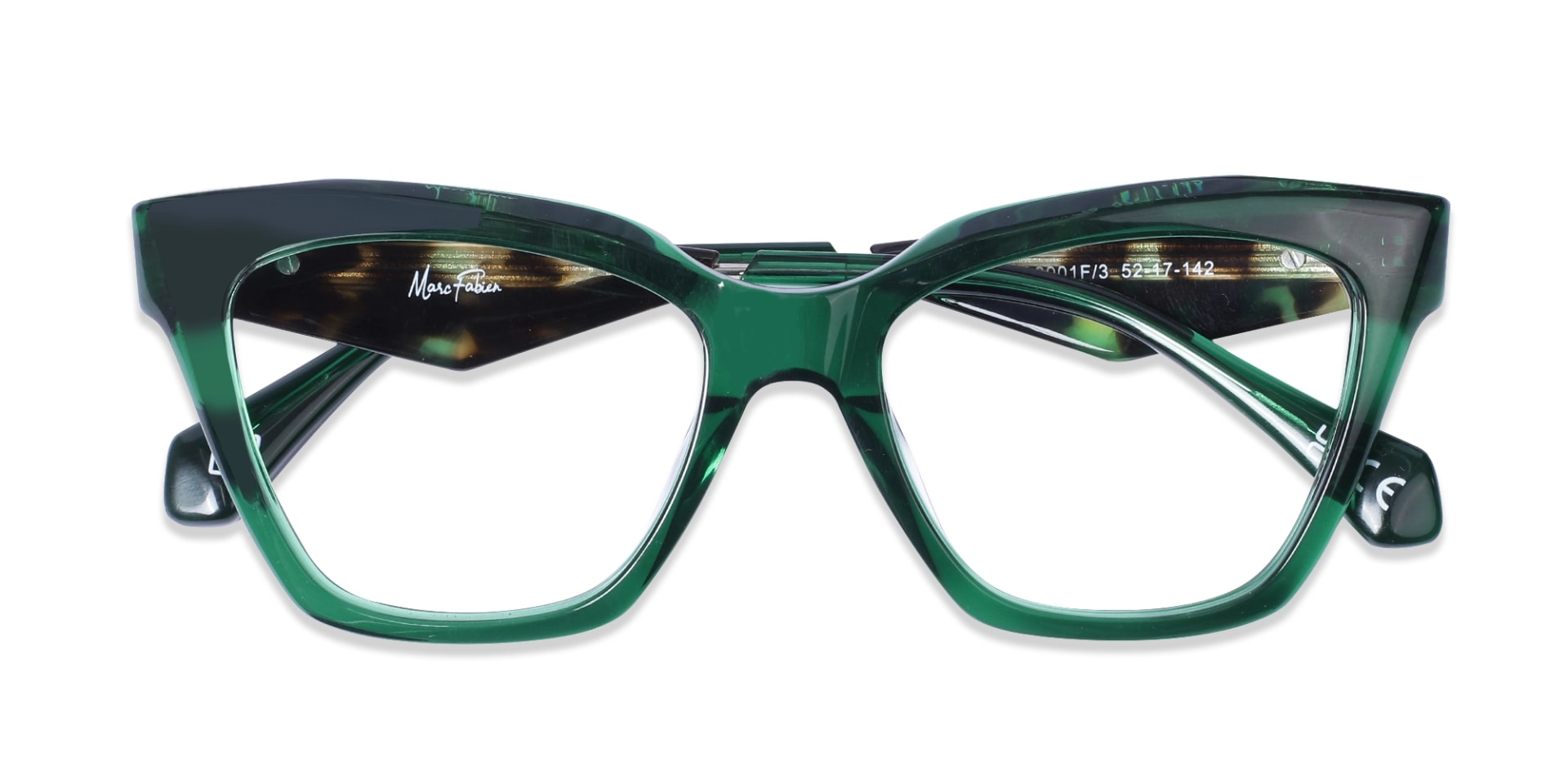 Crystal Emerald Green Square Cateye Glasses-6