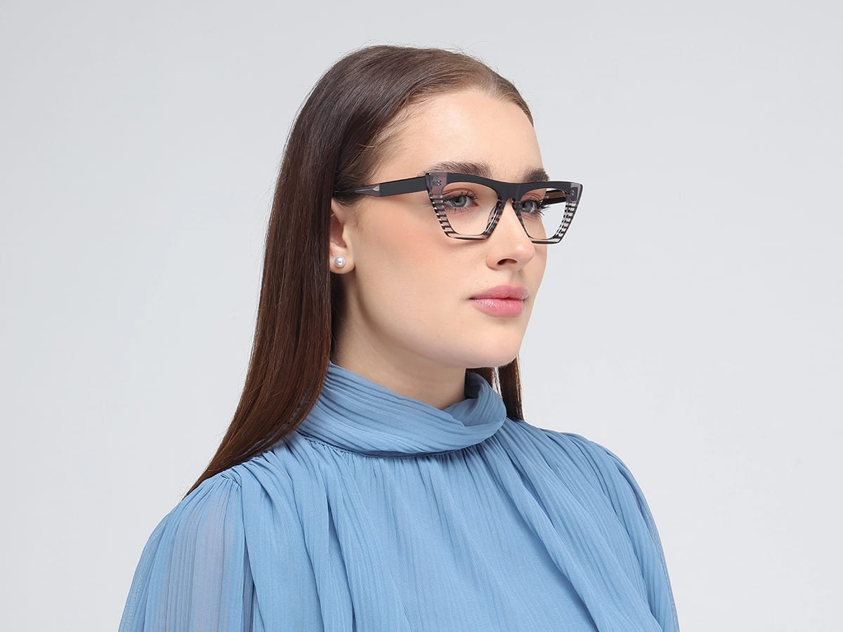 Black Cat Eye Eyeglass Frames-52