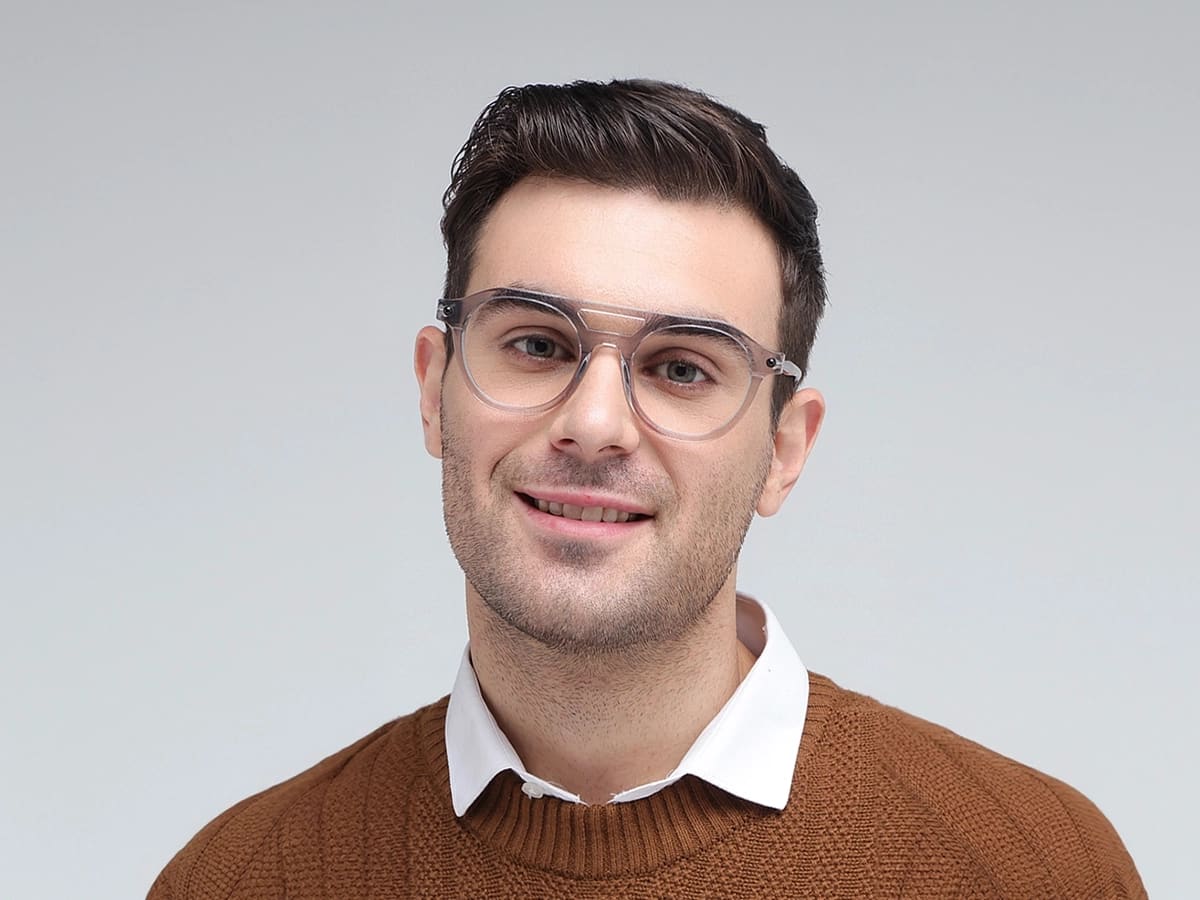 Silver Round Grey Glasses 43