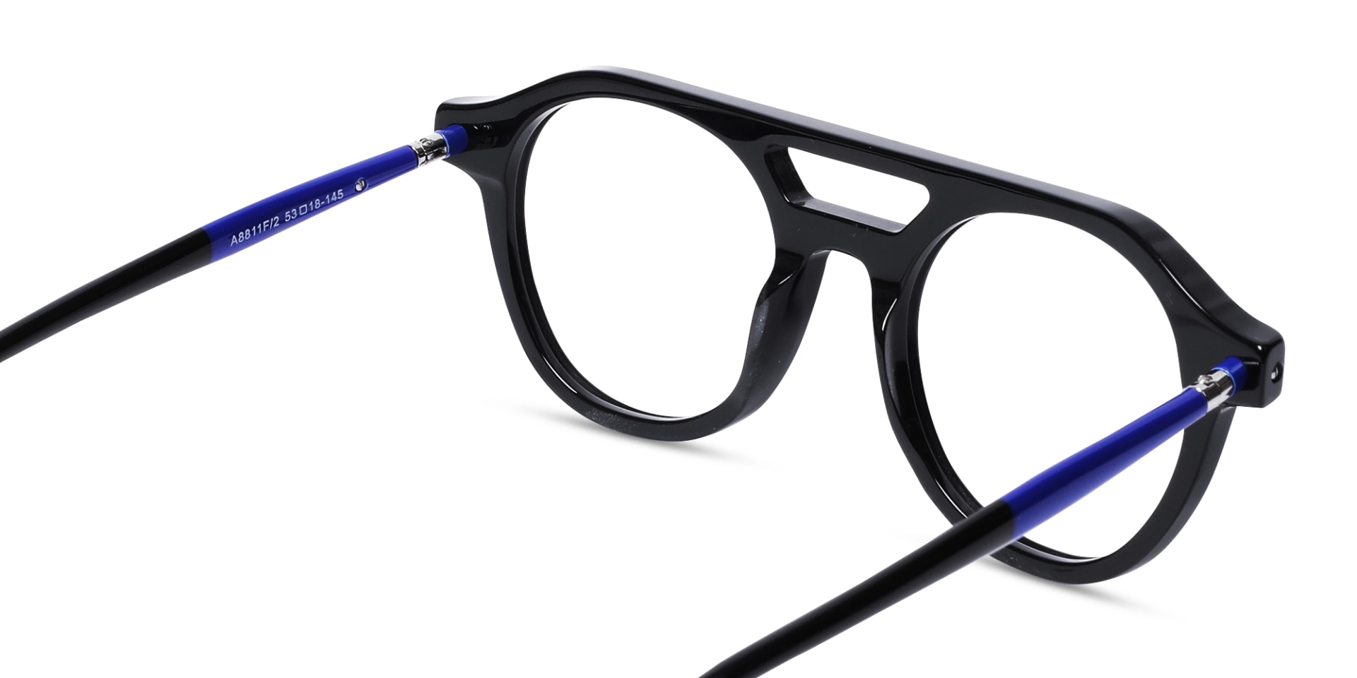Black Pilot Round Glasses 5