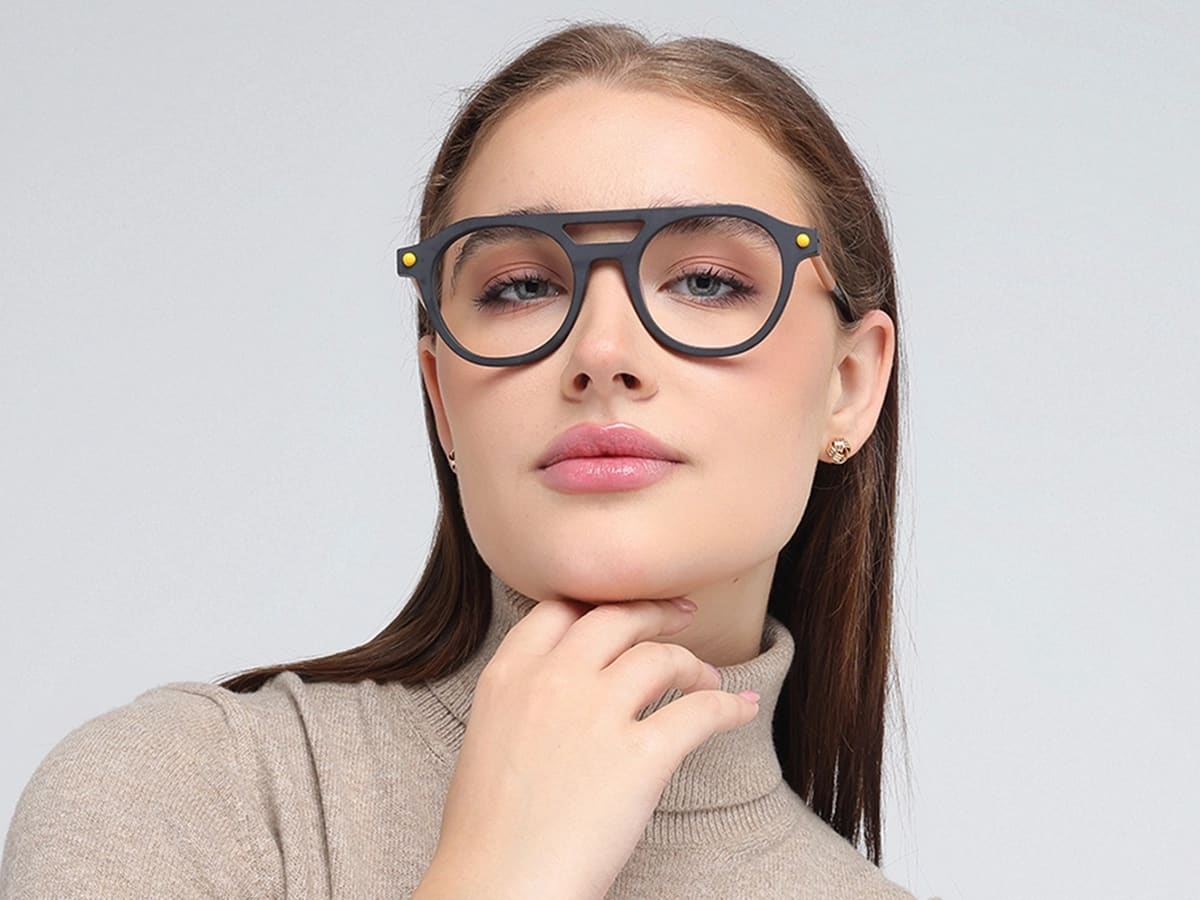 Round Grey Glasses 51