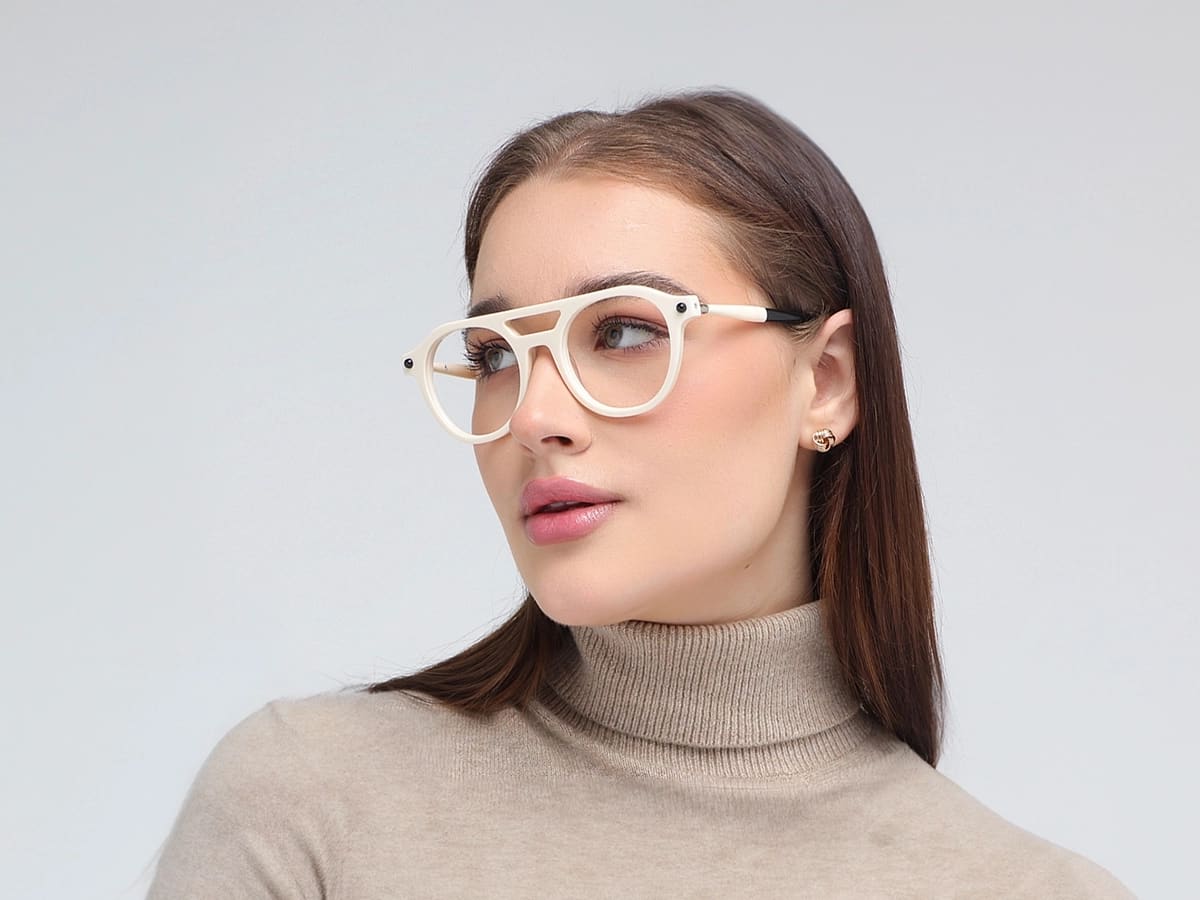 White Circle Glasses 53
