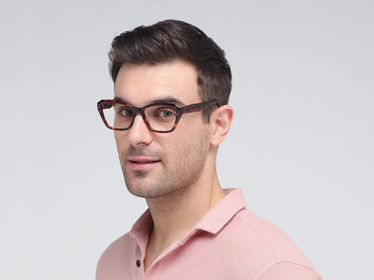 Red Tortoise Square Glasses-43