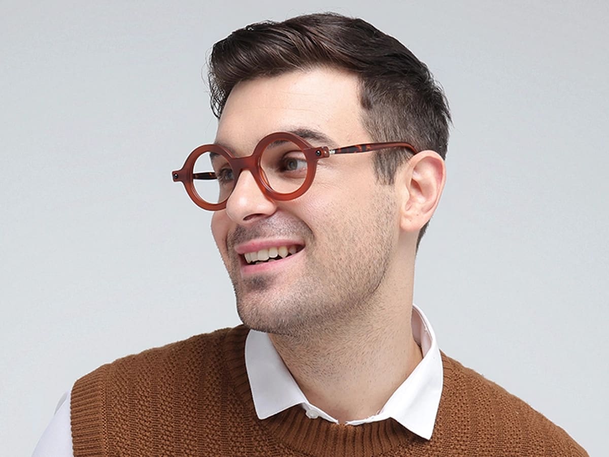 Chestnut Brown Round Oval Glasses 43
