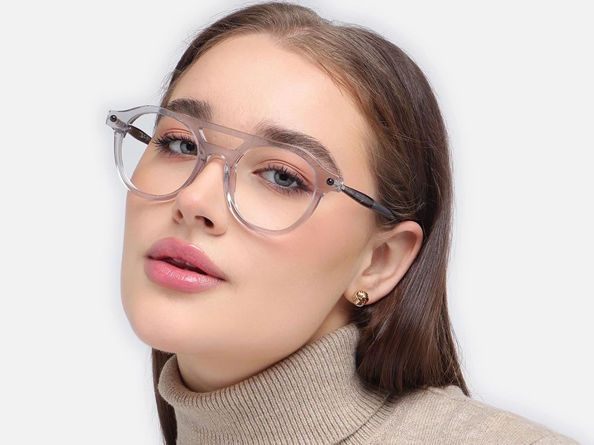 Silver Round Grey Glasses 51