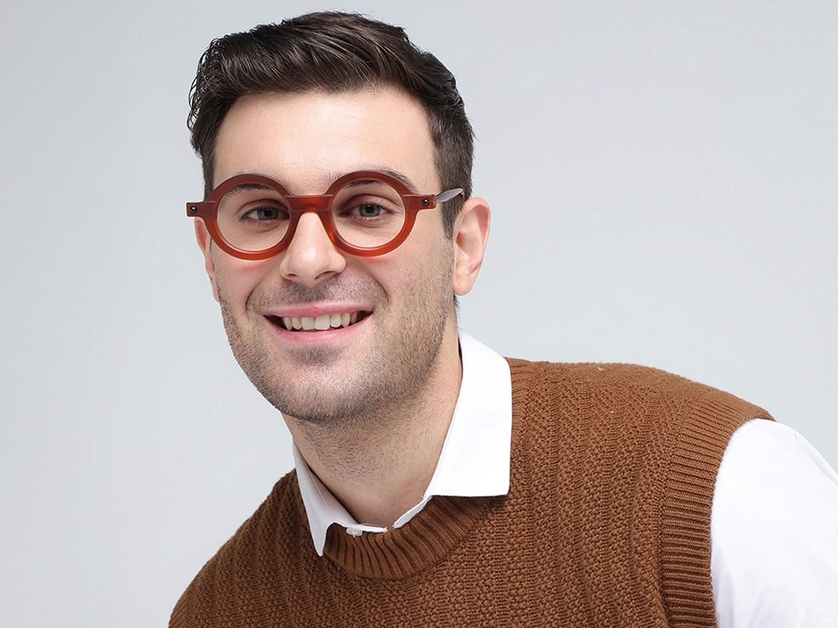 Chestnut Brown Round Oval Glasses 41