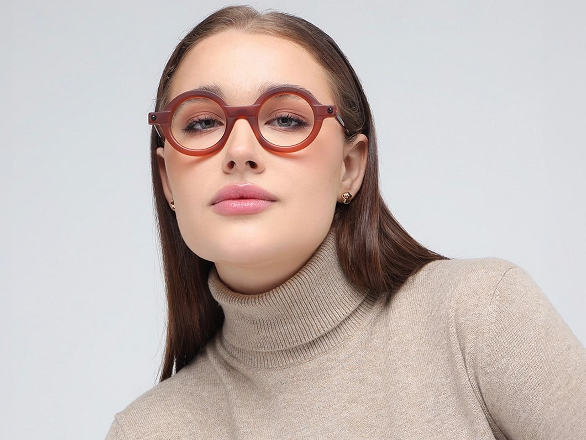 Chestnut Brown Round Oval Glasses 51