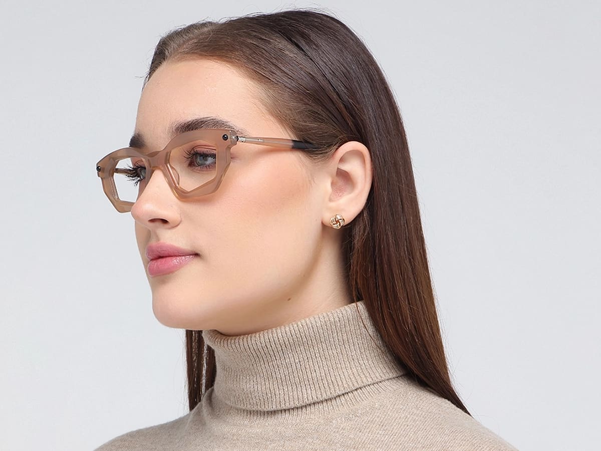 Crystal Rectangle Cat Eye Frame Eyeglasses 53