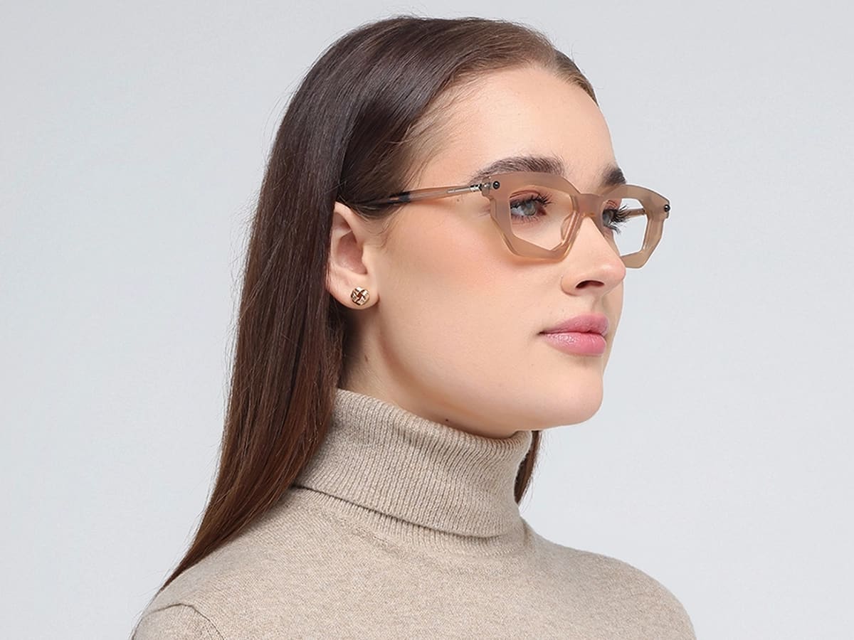 Crystal Rectangle Cat Eye Frame Eyeglasses 52