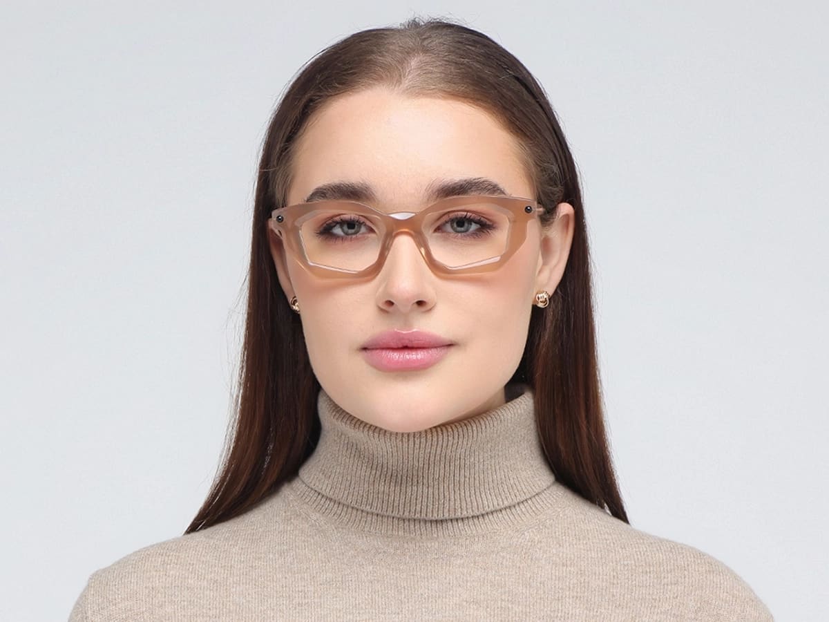 Crystal Rectangle Cat Eye Frame Eyeglasses 51