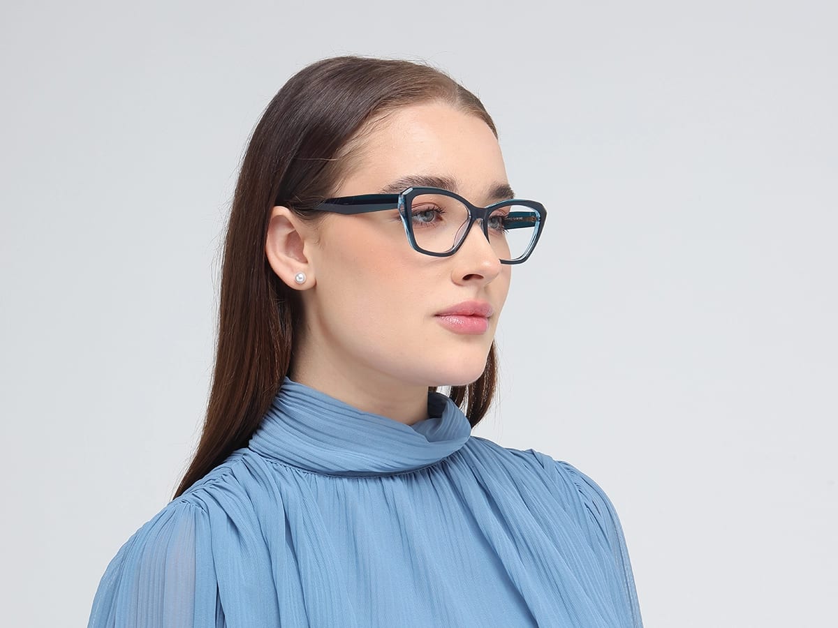 Square Blue Glasses-52