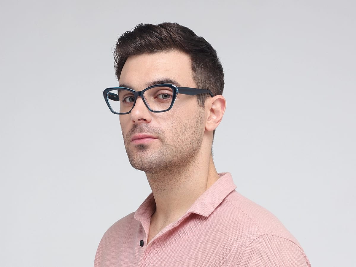 Square Blue Glasses-43