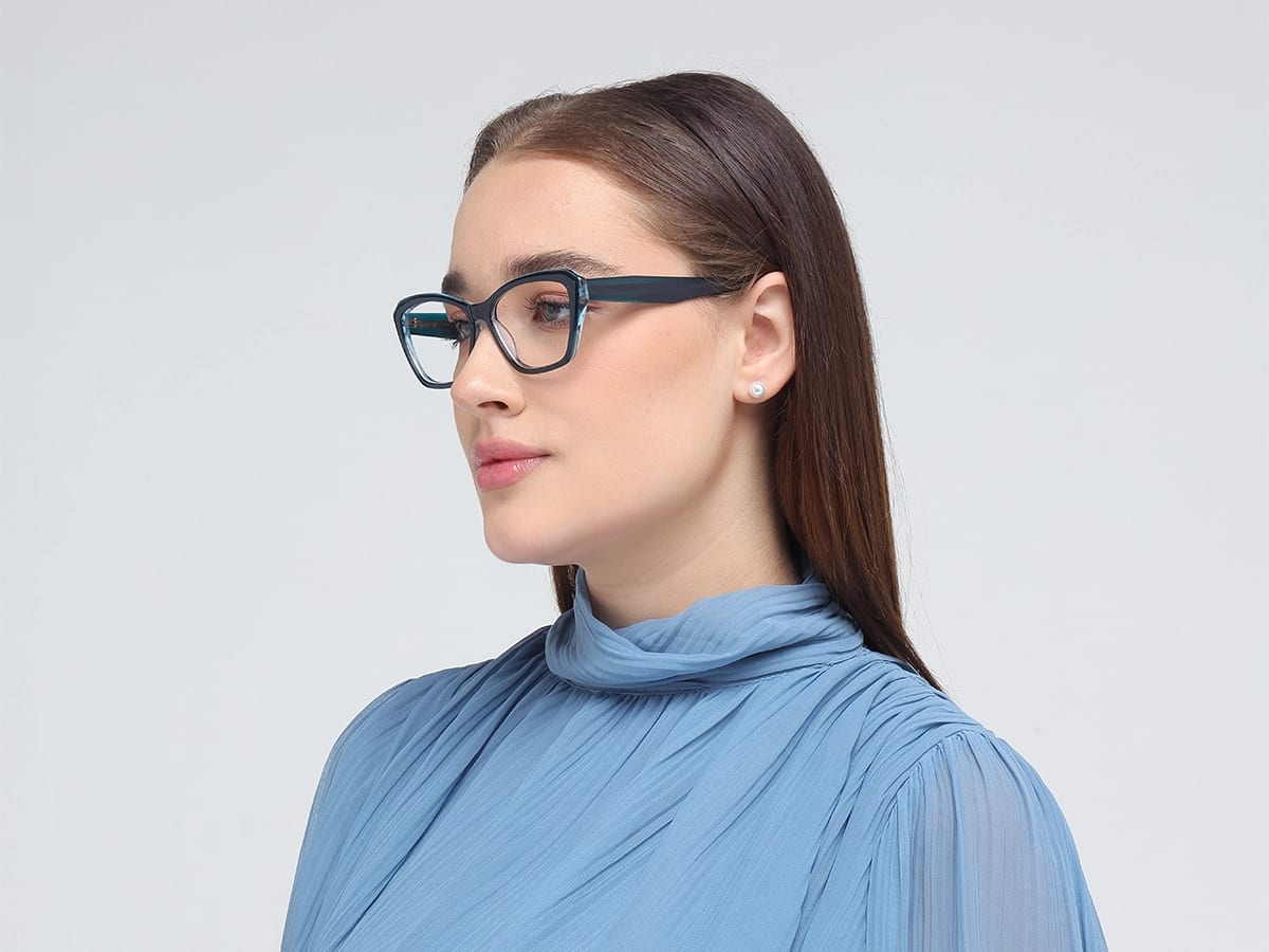 Square Blue Glasses-53
