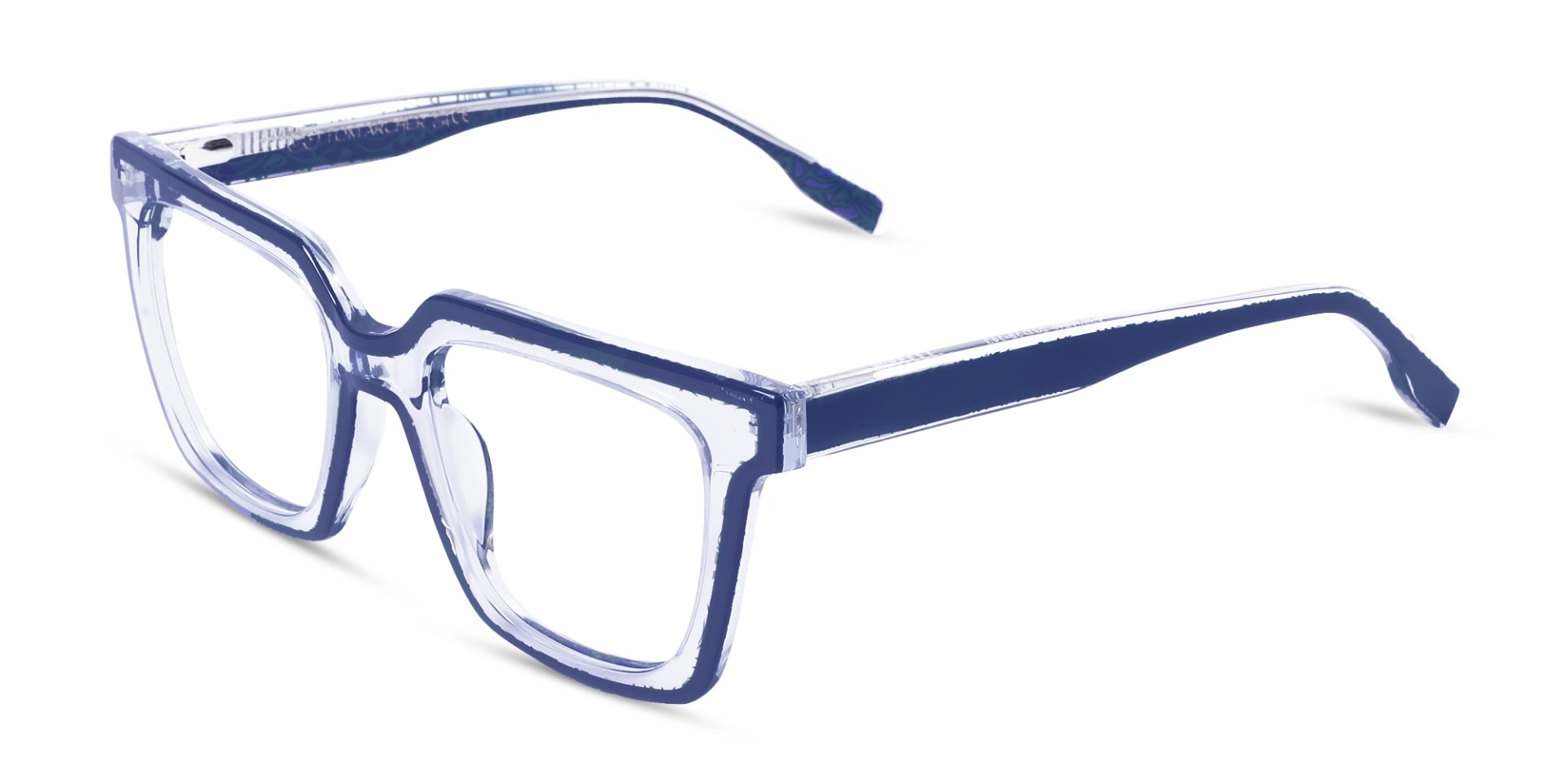 Blue Square Unisex Glasses 3