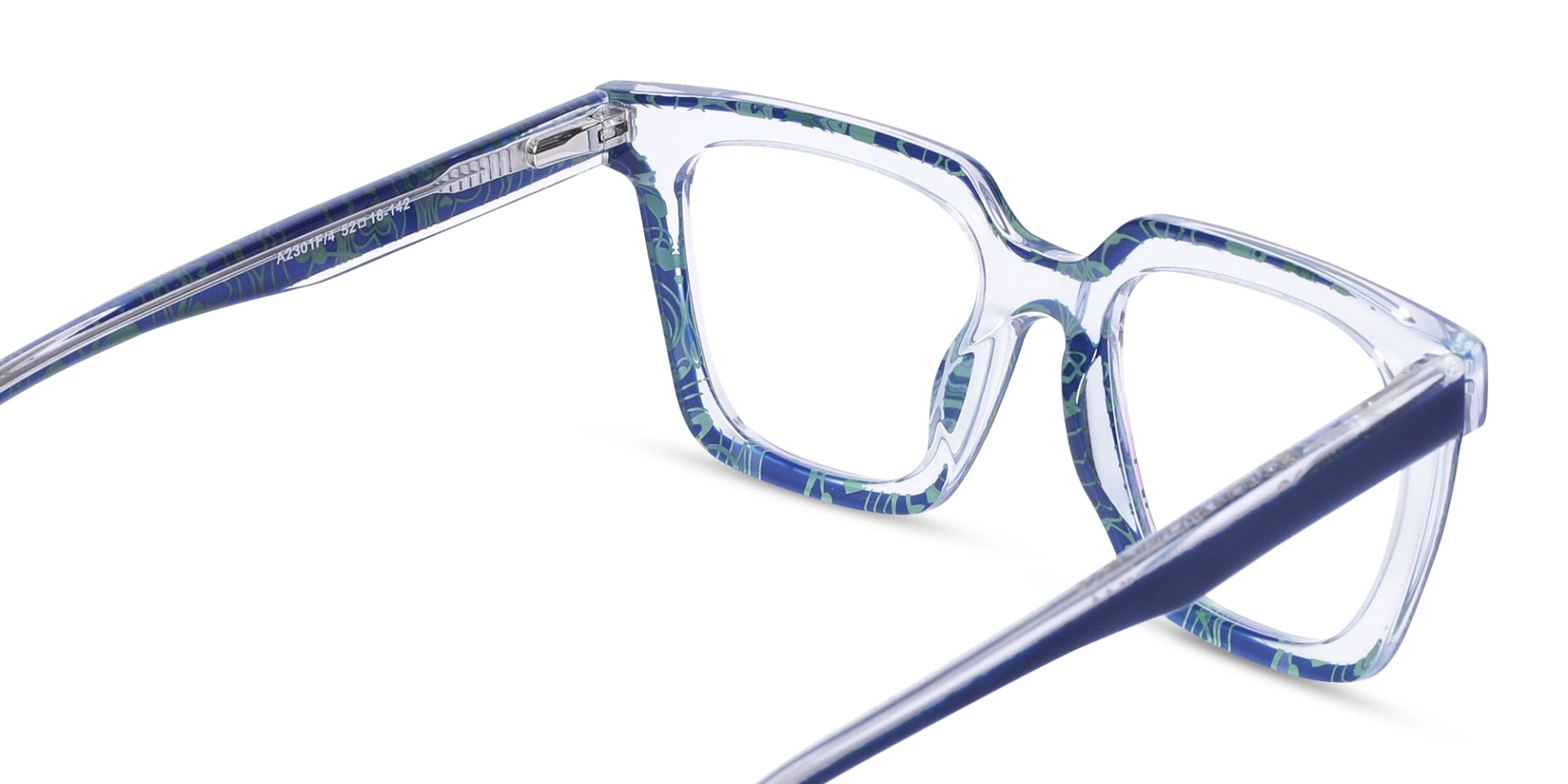 Blue Square Unisex Glasses 5