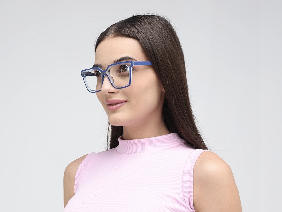 Blue Square Unisex Glasses 52