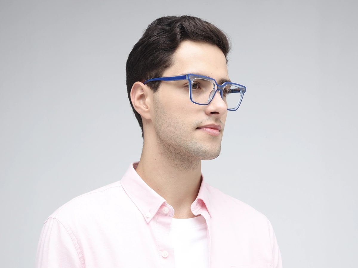 Blue Square Unisex Glasses 43