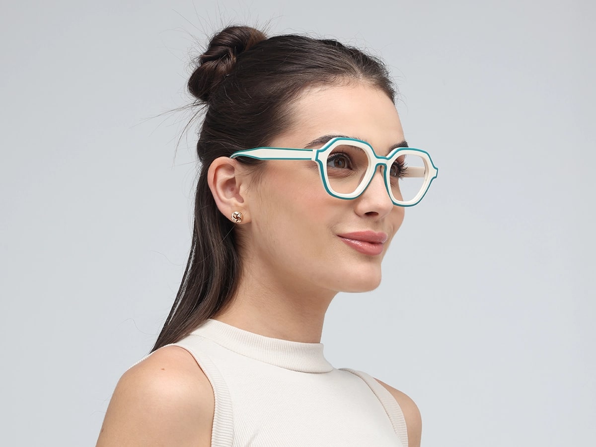 White Hexagonal Glasses-53