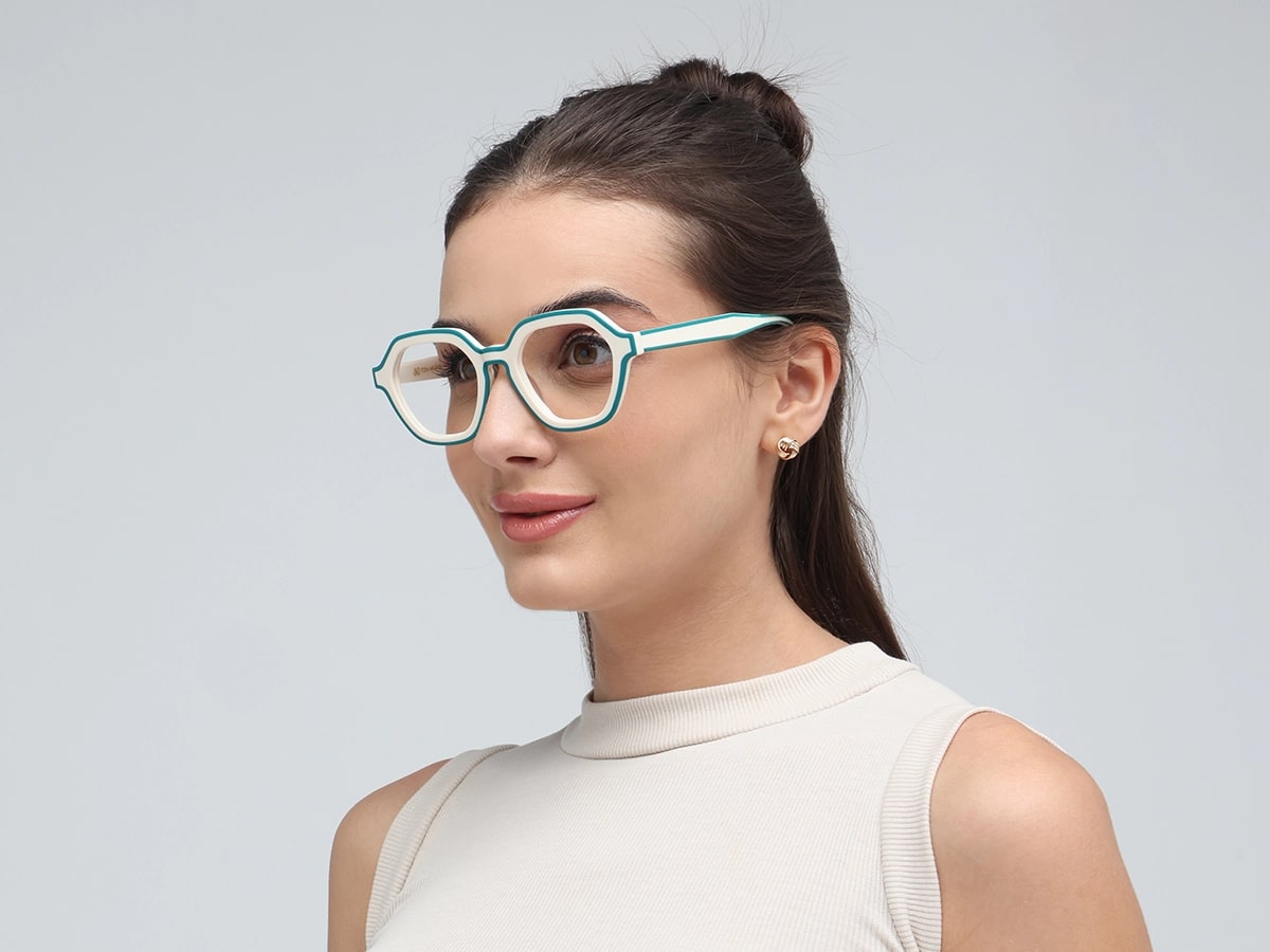 White Hexagonal Glasses-52