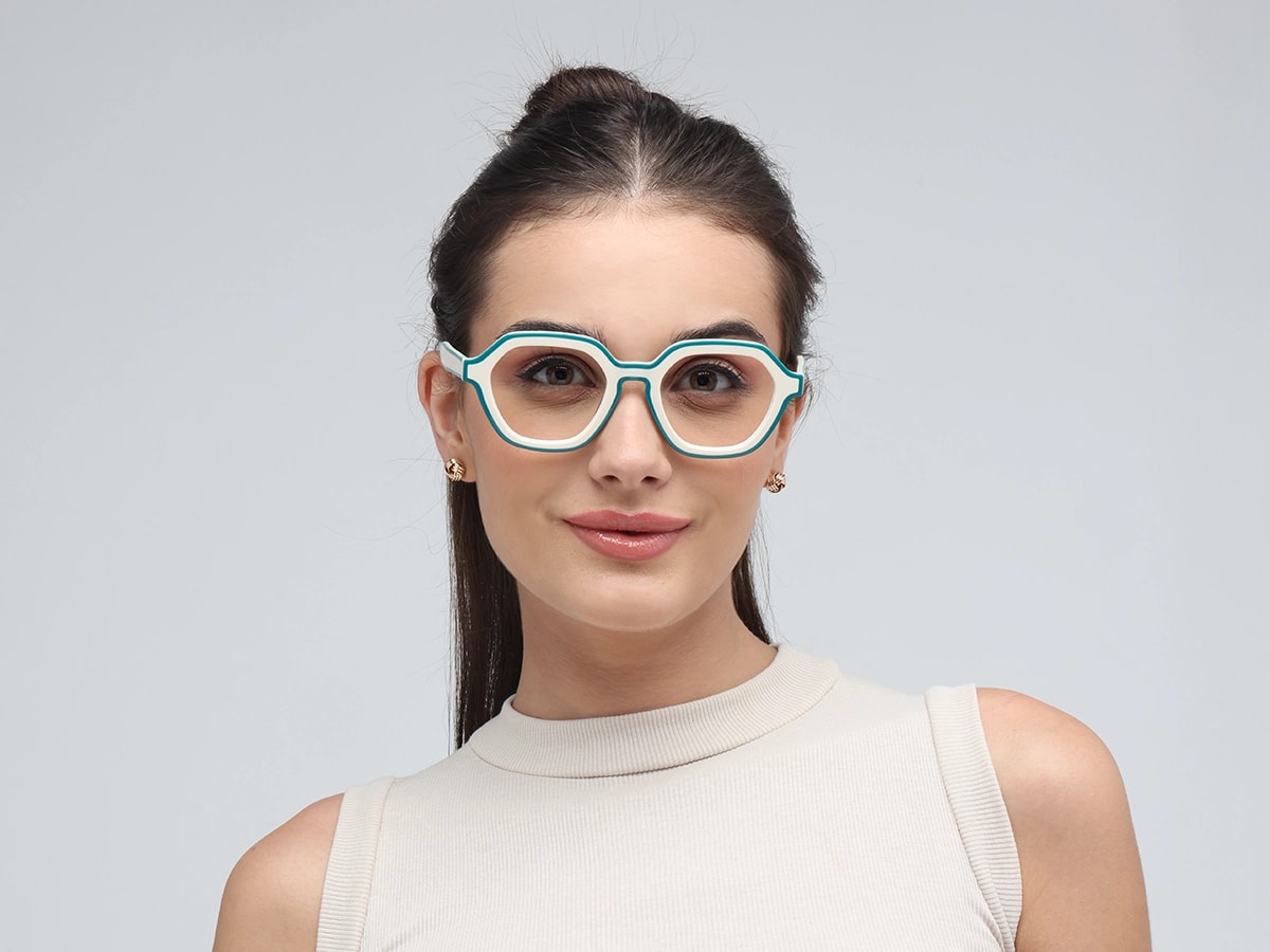 White Hexagonal Glasses-51