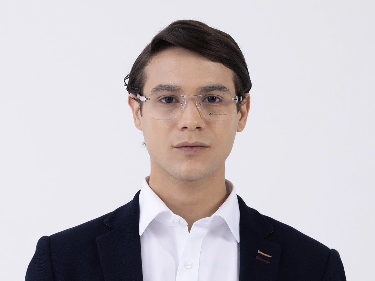 Silver Rimless Eyeglasses 41