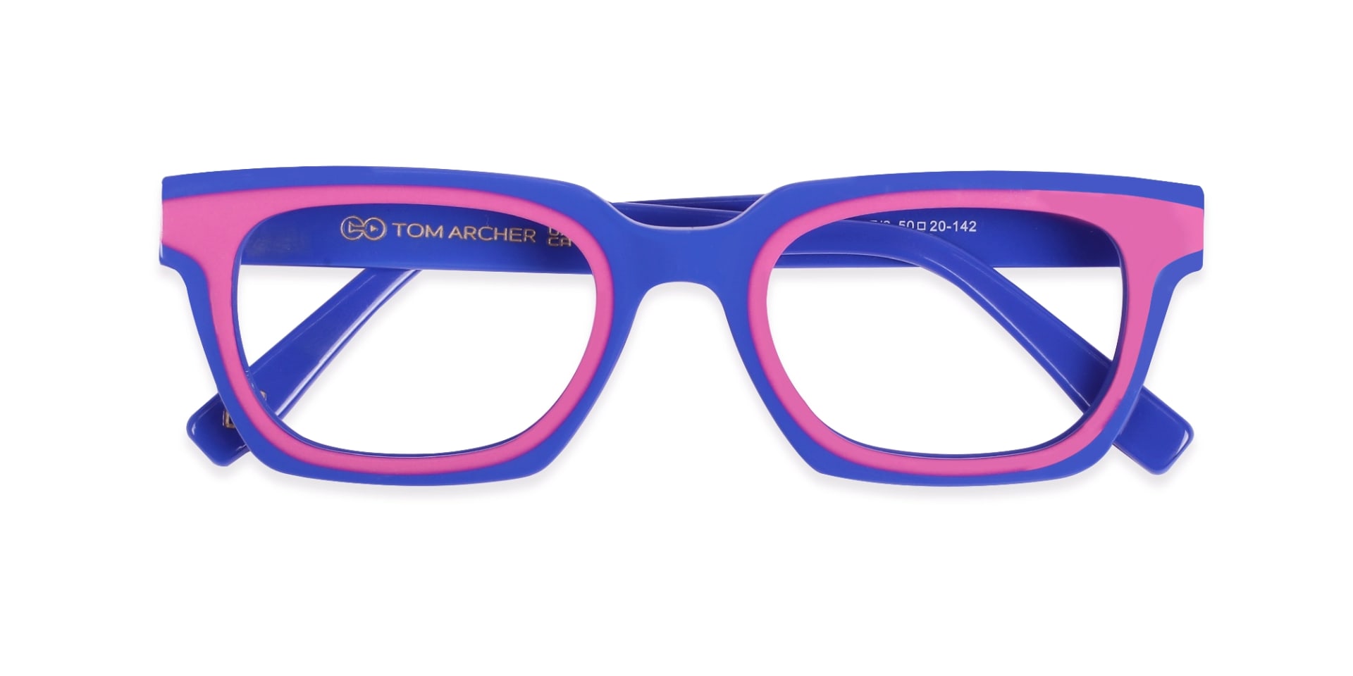 Pink Blue Rectangle Glasses-6
