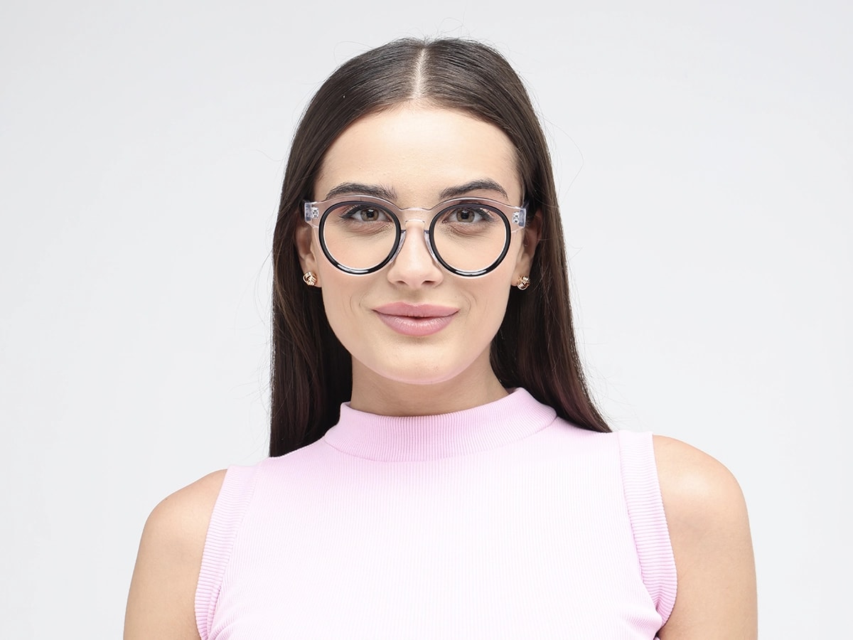 Black Oval Unisex Glasses 51
