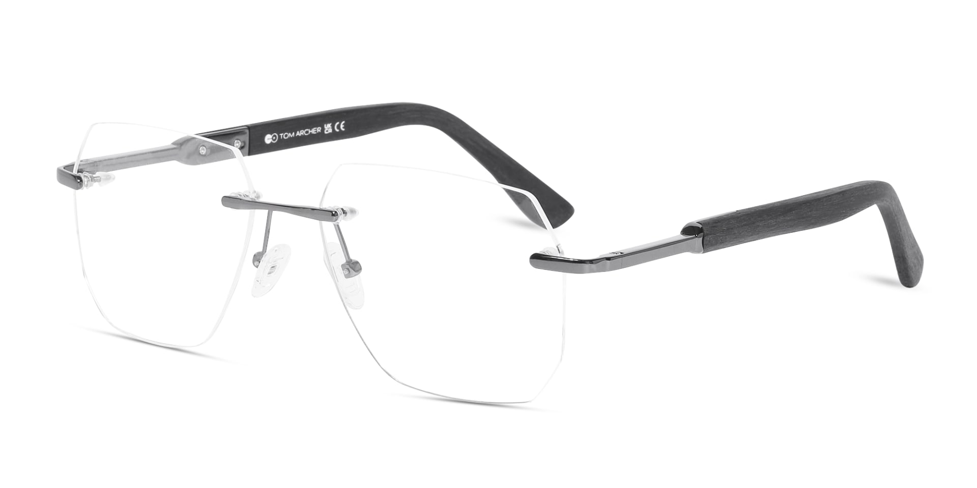 Metal & Wood Frame Gunmetal Glasses 2